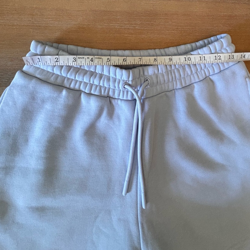 Sweaty Betty ‘Elevated Short’ High Rise Cotton Fleece Salt Blue Pocket, Sz S NWT - Picture 9 of 14